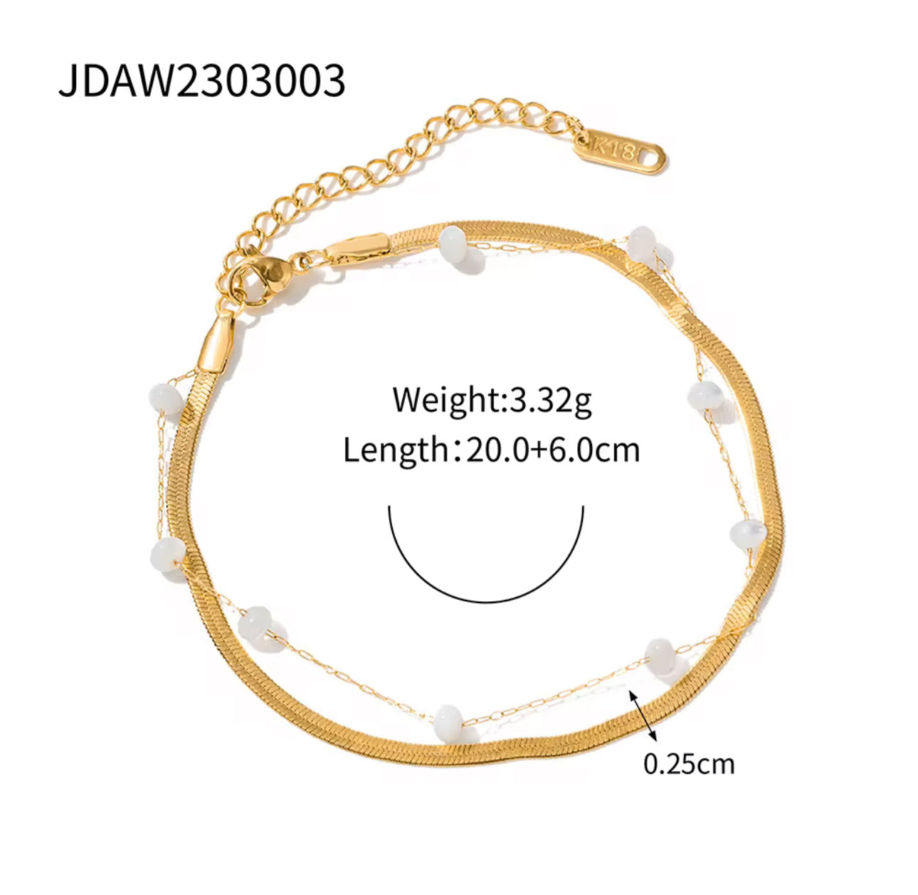 shell Pearl Snake bracelet
