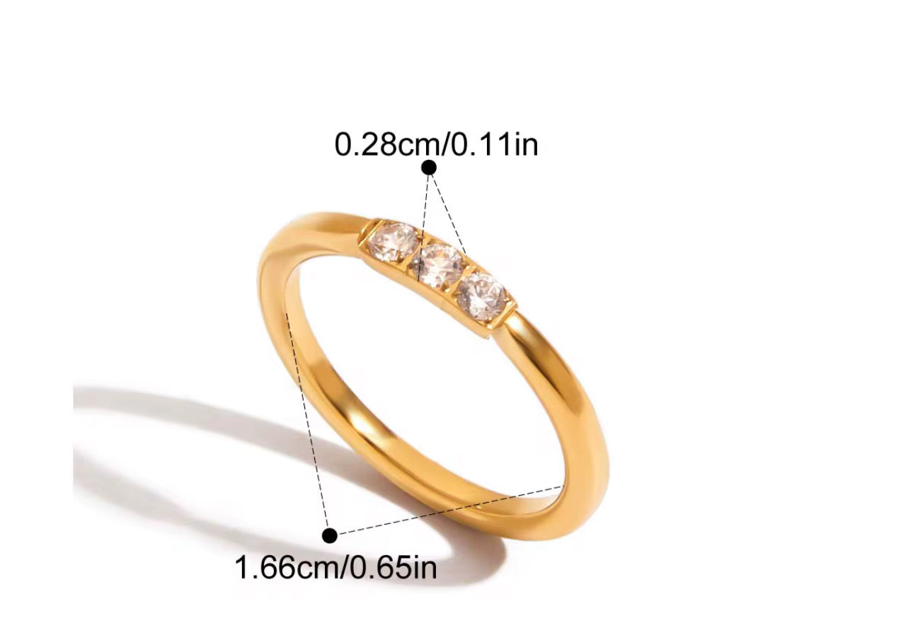 Vermeil Three Stone Ring
