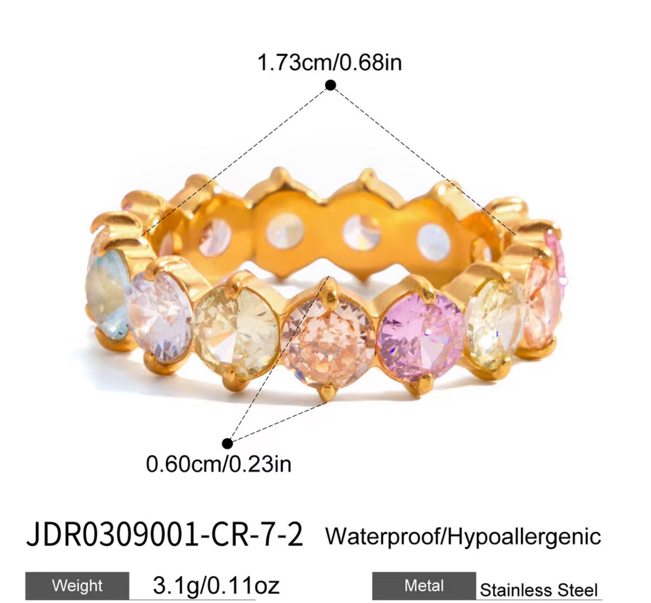 Youthway Multicolor Zircon Rings
