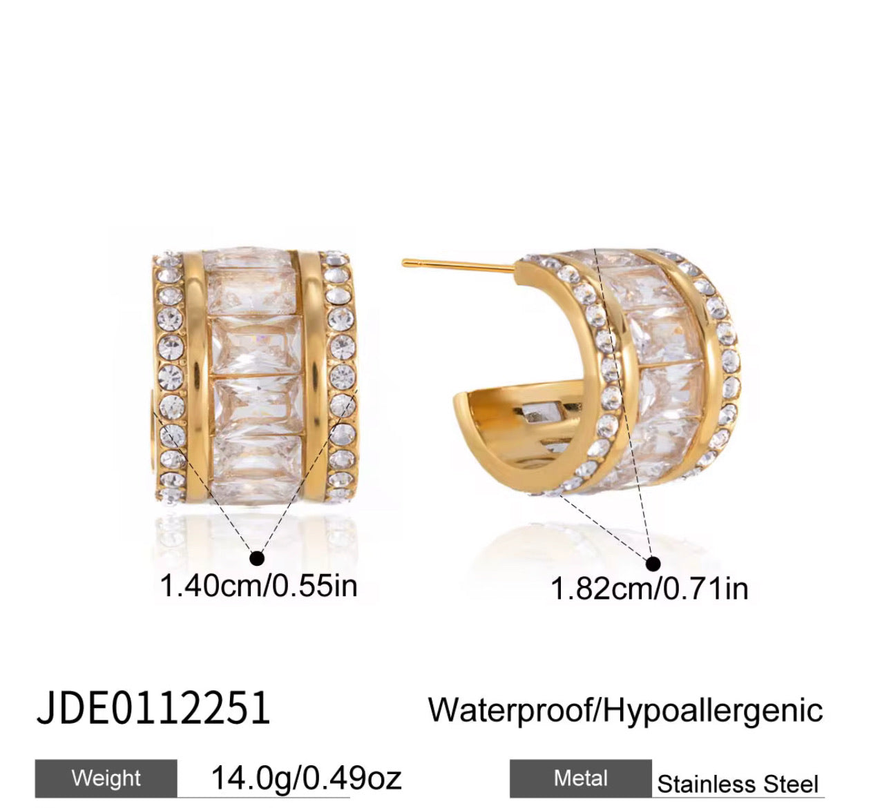 Pavé Huggie Earrings